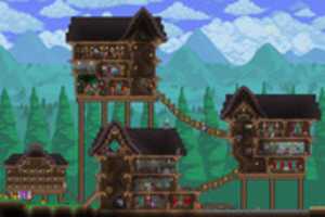 Free download Terraria: Stilt Village - Screenshot free photo or picture to be edited with GIMP online image editor