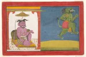 Free download The Demon Hiranyaksha Departs the Demon Palace: Folio from a Bhagavata Purana Series free photo or picture to be edited with GIMP online image editor