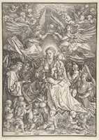 Free download The Virgin Surrounded by Many Angels, from The Life of the Virgin, 1511 free photo or picture to be edited with GIMP online image editor