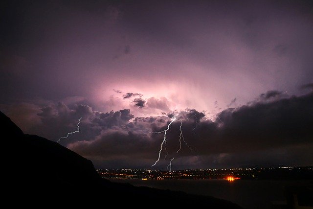 Free download thunderstorm lightning night greece free picture to be edited with GIMP free online image editor