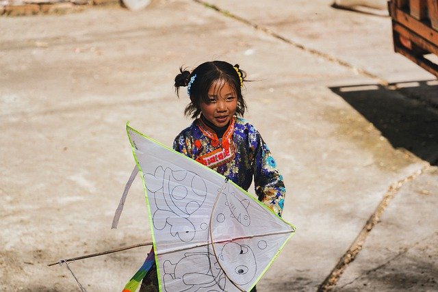 Free download tibetan child girl kite cute free picture to be edited with GIMP free online image editor