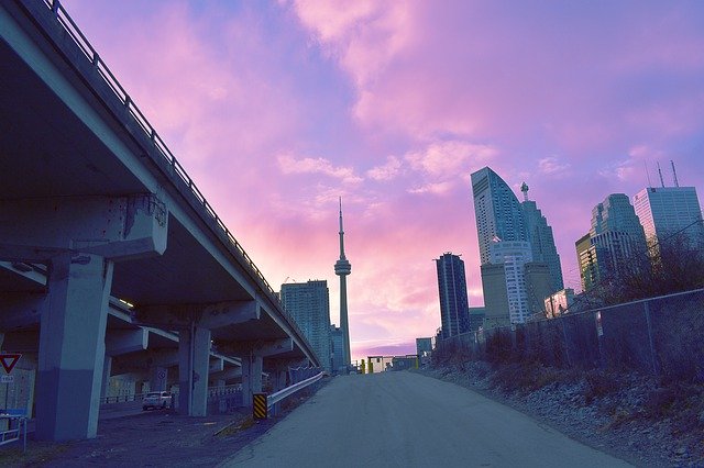 Безкоштовно завантажте Toronto Night Sunset - безкоштовне фото або зображення для редагування за допомогою онлайн-редактора зображень GIMP