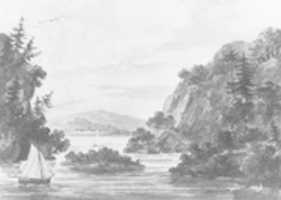 Free download View on the Hudson River (Copy after Engraving by Weld and S. Springsguth in Weld, Travels Through the States of North America, 1807) free photo or picture to be edited with GIMP online image editor