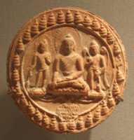 Free download Votive Plaque with Seated Buddha and Attendants free photo or picture to be edited with GIMP online image editor