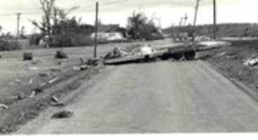 Free download Wapella Tornade Damage: Looking North On Oak St. free photo or picture to be edited with GIMP online image editor