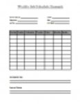 Free download Weekly Job Schedule Example DOC, XLS or PPT template free to be edited with LibreOffice online or OpenOffice Desktop online