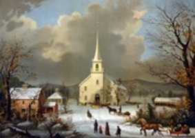 Free download Winter Sunday in Olden Times (c. 1875) by F. Gleason free photo or picture to be edited with GIMP online image editor