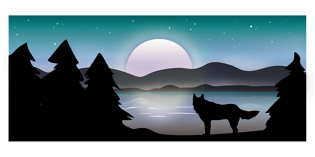 Free download Wolf Moon Forest - Free vector graphic on Pixabay free illustration to be edited with GIMP free online image editor