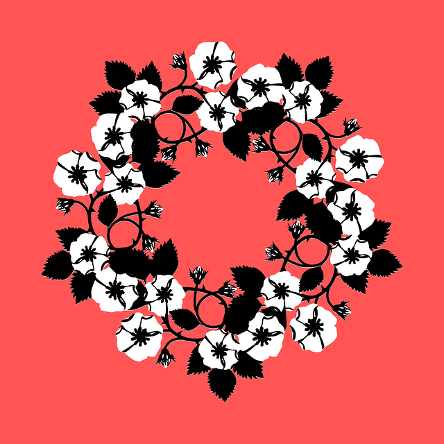 Free download Wreath Flowers Roses White -  free illustration to be edited with GIMP free online image editor