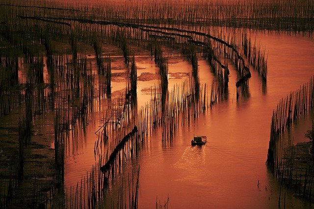 Free download xia pu beach fishing boats sunset free picture to be edited with GIMP free online image editor