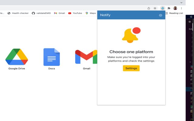 La herramienta de notificación Blue Bell Gmail™ de Chrome web store se ejecutará con OffiDocs Chromium en línea