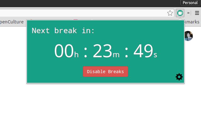 Break Timer từ cửa hàng Chrome trực tuyến sẽ được chạy với OffiDocs Chromium trực tuyến
