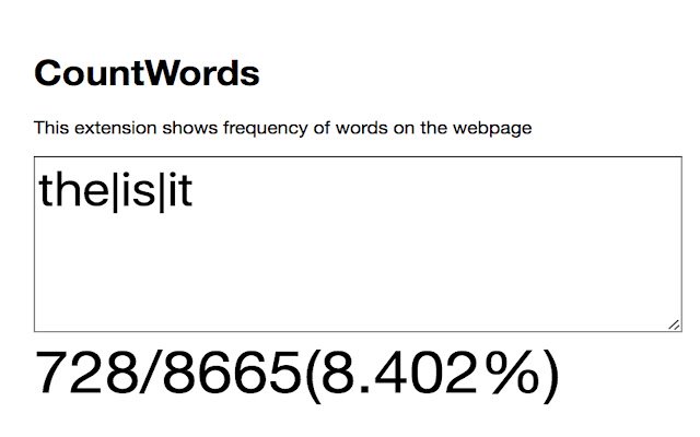 CountWords từ cửa hàng Chrome trực tuyến sẽ được chạy trực tuyến với OffiDocs Chrome