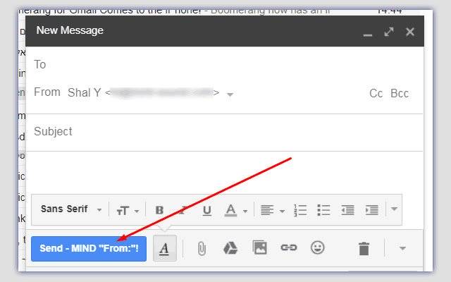 Gmail "من:" Enforcer from Chrome web store ليتم تشغيله مع OffiDocs Chromium عبر الإنترنت