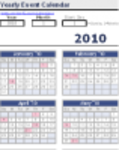 Free download Yearly Event Calendar DOC, XLS or PPT template free to be edited with LibreOffice online or OpenOffice Desktop online