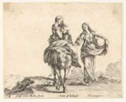 Free download Young Peasant Woman, Holding Her Child, Seated on a Donkey, from Diversi capricci free photo or picture to be edited with GIMP online image editor