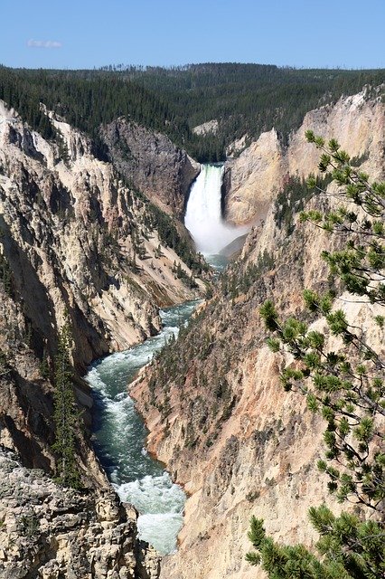 Free download Yellowstone Valley Waterfall -  free photo or picture to be edited with GIMP online image editor