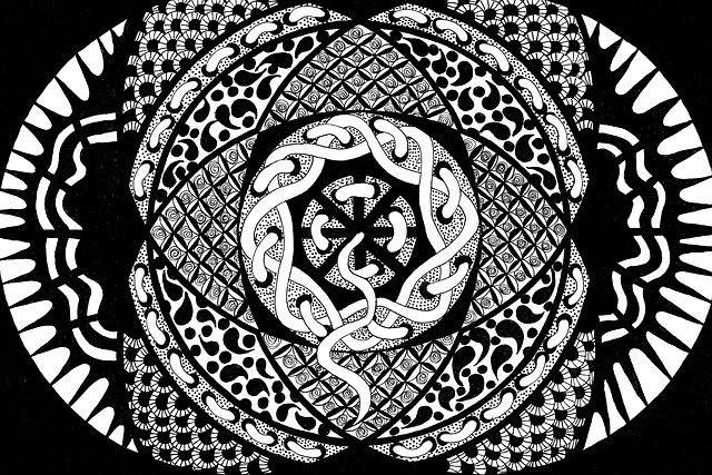 Free download Zentangle Pictures Rosette Black -  free illustration to be edited with GIMP free online image editor