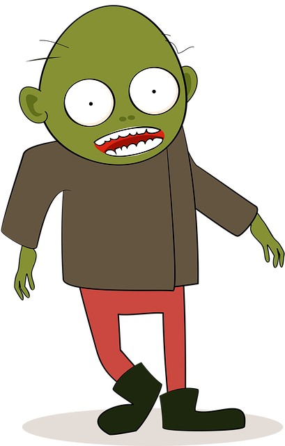 Free download Zombie Cartoon Green -  free illustration to be edited with GIMP free online image editor