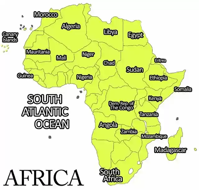 Free download Africa Continent Map -  free illustration to be edited with GIMP free online image editor