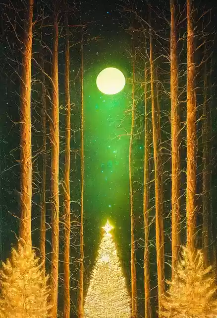 Free download ai generated christmas moon light free picture to be edited with GIMP free online image editor