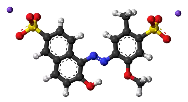 Free download Allura Red Molecule Model -  free illustration to be edited with GIMP free online image editor