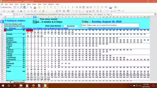 Free download Bible Reading by chapter checklist DOC, XLS or PPT template free to be edited with LibreOffice online or OpenOffice Desktop online