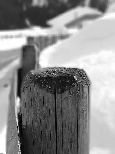 Free download Black And White Picket Fence Snow -  free photo or picture to be edited with GIMP online image editor