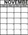 Free download Blank November 2019 Calendar DOC, XLS or PPT template free to be edited with LibreOffice online or OpenOffice Desktop online