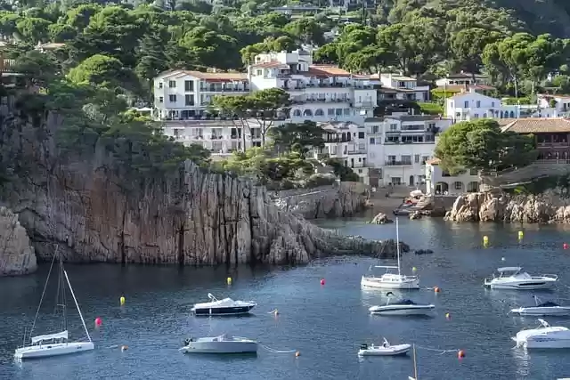 Free download boats sea port cliff coast town free picture to be edited with GIMP free online image editor