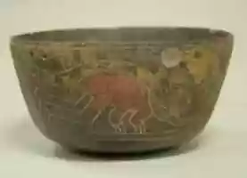 Free download Bowl Incised with Trophy Head Figures free photo or picture to be edited with GIMP online image editor