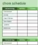 Free download Chore Schedule DOC, XLS or PPT template free to be edited with LibreOffice online or OpenOffice Desktop online