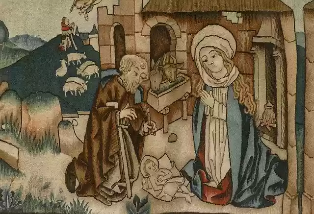 Бесплатно скачать Christmas Maria Crib - бесплатную иллюстрацию для редактирования с помощью бесплатного онлайн-редактора изображений GIMP