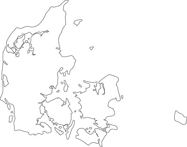 Free download Denmark Map Country European - Free vector graphic on Pixabay free illustration to be edited with GIMP free online image editor