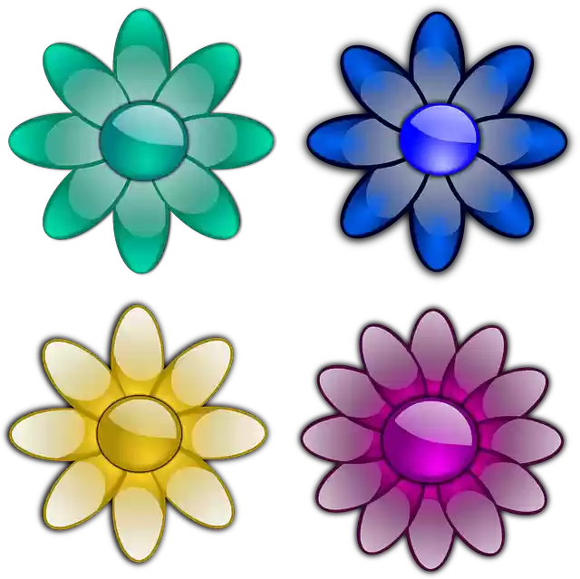 Free download Flowers Glossy Glow - Free vector graphic on Pixabay free illustration to be edited with GIMP free online image editor