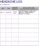 Free download Headache and Migraine Log DOC, XLS or PPT template free to be edited with LibreOffice online or OpenOffice Desktop online