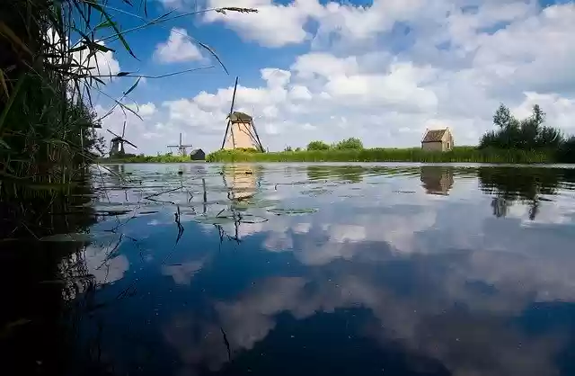 Download gratuito di Kinderdijk Mill Water: foto o immagine gratuita da modificare con l'editor di immagini online GIMP