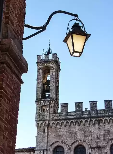 Free download Lamppost Torre Gubbio free photo template to be edited with GIMP online image editor