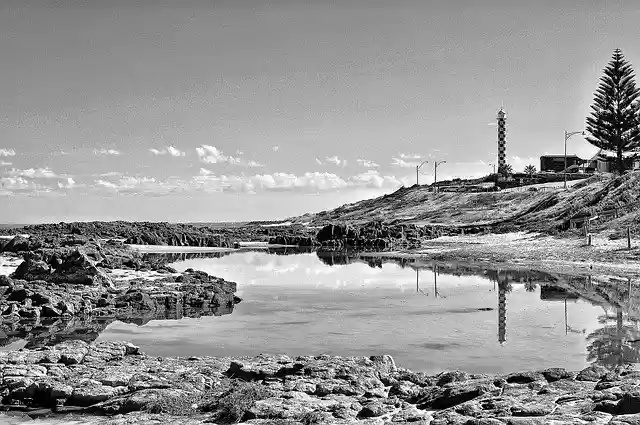 Free download Lighthouse Reflection Beach -  free photo or picture to be edited with GIMP online image editor