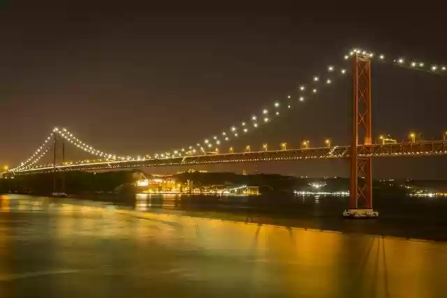 دانلود رایگان قالب عکس Lisbon Bridge Architecture برای ویرایش با ویرایشگر تصویر آنلاین GIMP