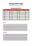 Free download Meeting Schedule Example DOC, XLS or PPT template free to be edited with LibreOffice online or OpenOffice Desktop online