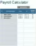 Muat turun percuma Payroll Calculator DOC, XLS atau templat PPT percuma untuk diedit dengan LibreOffice dalam talian atau OpenOffice Desktop dalam talian