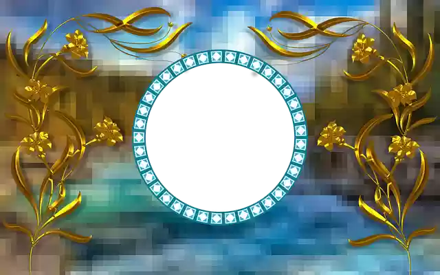 تنزيل Photo Frame Blue Circle Gold مجانًا - رسم توضيحي مجاني ليتم تحريره باستخدام محرر الصور المجاني عبر الإنترنت من GIMP