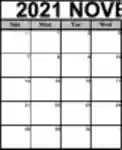 Free download Printable November 2021 Calendar Microsoft Word, Excel or Powerpoint template free to be edited with LibreOffice online or OpenOffice Desktop online