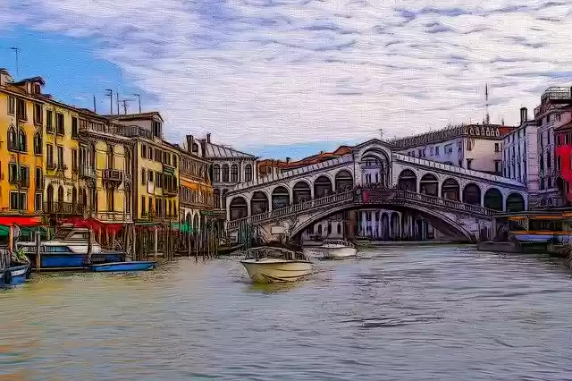 Free download Rialto Bridge Venice Italy -  free illustration to be edited with GIMP free online image editor