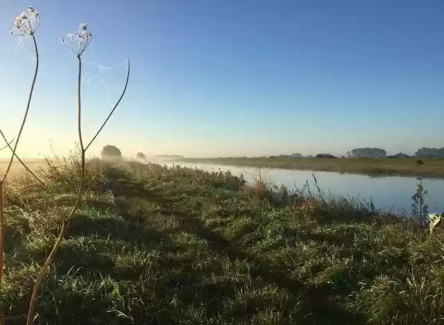 Free download Riverbank Misty Path -  free photo or picture to be edited with GIMP online image editor