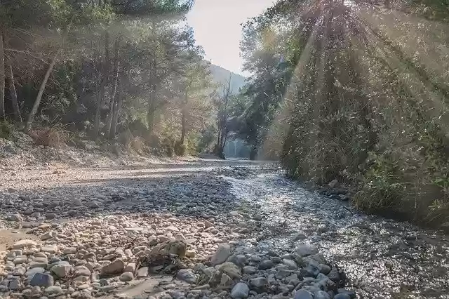 Free download River Bed Sun Rays Spain Rio -  free photo or picture to be edited with GIMP online image editor