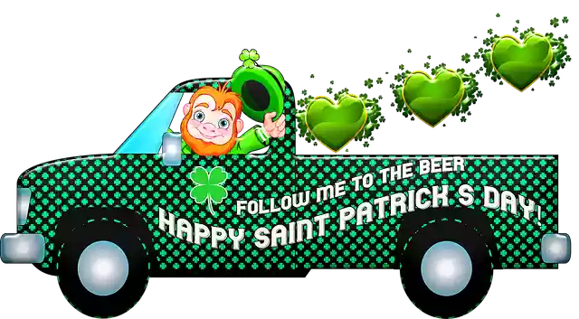 Бесплатно скачать бесплатную иллюстрацию Saint PatrickS Day Truck для редактирования с помощью онлайн-редактора изображений GIMP