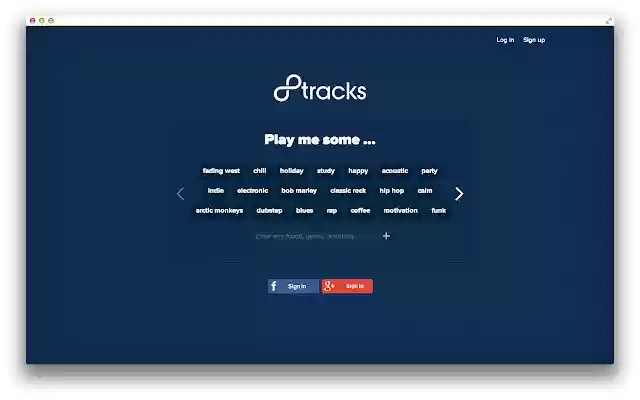 8tracks  from Chrome web store to be run with OffiDocs Chromium online