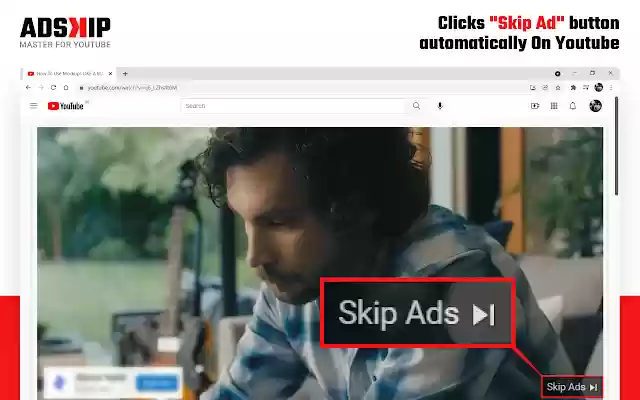 Ad Skip Master cho Youtube từ cửa hàng Chrome trực tuyến sẽ chạy bằng OffiDocs Chrome trực tuyến